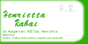 henrietta rabai business card